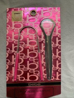 🆕- bebe Hot Pink and Silver Tongue Scraper Duo